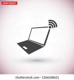 laptop wifi icon vector 10 eps