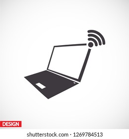 laptop wifi icon vector 10 eps