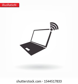 laptop wifi icon vector 10 eps . Lorem Ipsum Flat Design