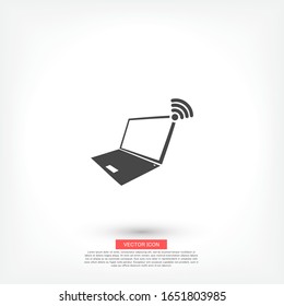 laptop wifi icon vector 10 eps . Lorem Ipsum Flat Design