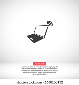 laptop wifi icon vector 10 eps . Lorem Ipsum Flat Design