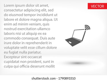 laptop wifi icon vector 10 eps . Lorem Ipsum Flat Design 