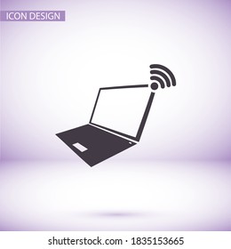 laptop wifi icon vector 10 eps . Lorem Ipsum Flat Design 