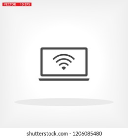 laptop WIFI icon vector