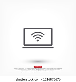 laptop WIFI icon vector