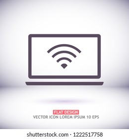 laptop WIFI icon vector