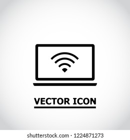 laptop WIFI icon vector