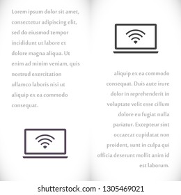laptop WIFI icon vector