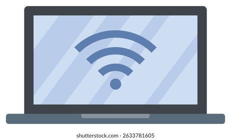 Laptop with WIFI icon vector isolated on white background.