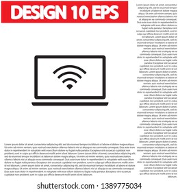 laptop WIFI icon vector . Lorem Ipsum Illustration design