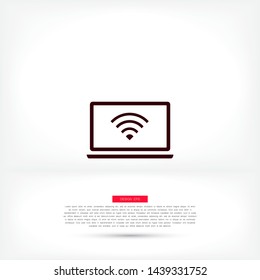 laptop WIFI icon vector . Lorem Ipsum Illustration design