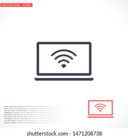 laptop WIFI icon vector . Lorem Ipsum Illustration design