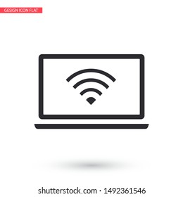 laptop WIFI icon vector . Lorem Ipsum Illustration design