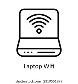 WiFi-Vektorgrafik des Notebooks - Design-Illustration. Netzwerk- und Kommunikationssymbol auf weißem Hintergrund EPS10-Datei
