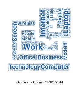 laptop word cloud. tag cloud about laptop