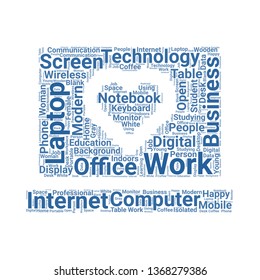 laptop word cloud. tag cloud about laptop