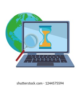 Laptop and work around world