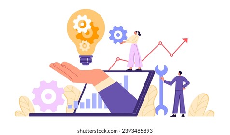 Laptop work business analysis development online