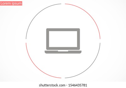 Laptop to work icon. Office laptop icon. 