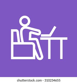 Laptop, working, businessman icon vector image. Can also be used for activities. Suitable for use on web apps, mobile apps and print media.