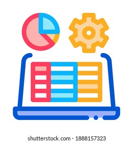 vector de icono de trabajo de portátil. señal de trabajo de laptop. ilustración de símbolo de color