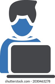 Laptop-funktionierende Vektorsymbol