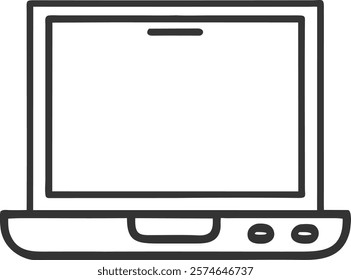 Laptop Workspace Icon Symbolizing Efficiency and Modern Technology, Perfect for Business Projects