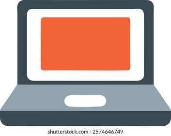 Laptop Workspace Icon Symbolizing Efficiency and Modern Technology, Perfect for Business Projects