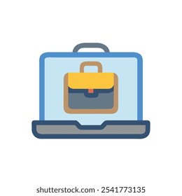 estilo de ilustração de vetor de ícone de saco de laptop 