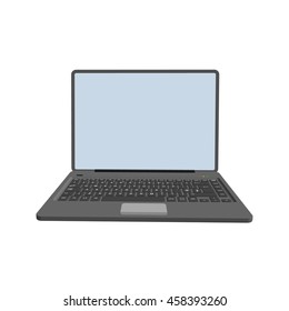 Laptop.Isolated on white background.3d Vector illustration.Front view.