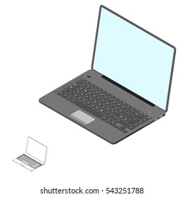 Laptop.Isolated on white background.3d Vector illustration.3d isometric style.