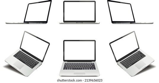 Laptops blank screen isolated on white background