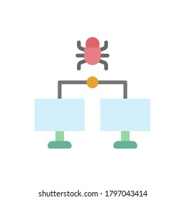 Laptops cyber attack icon. Simple color vector elements of hacks icons for ui and ux, website or mobile application
