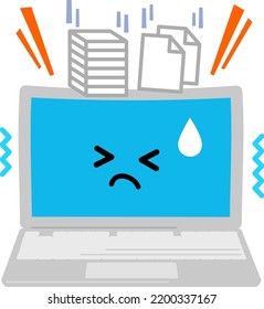 Laptops with a lot of data on its backs