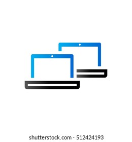 Laptops icon in duo tone color. Electronic computer