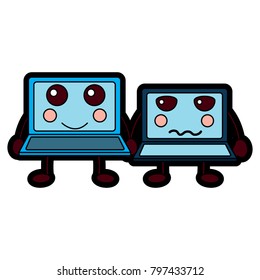 laptops kawaii icon image 