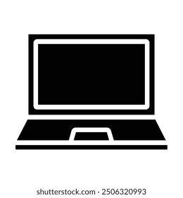 laptops. simple black and white icon. flat design style. suitable for advertising, branding, web. vector design template