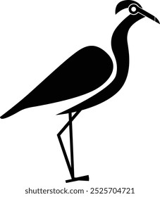 lapwing bird black and white illustration art