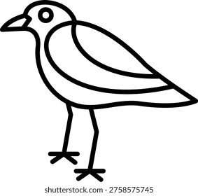 Lapwing Vector Line Icon Style