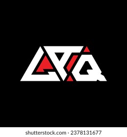 LAQ triangle letter logo design with triangle shape. LAQ triangle logo design monogram. LAQ triangle vector logo template with red color. LAQ triangular logo Simple, Elegant, and Luxurious design.