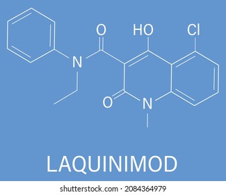 Laquinimod multiple sclerosis drug molecule. Skeletal formula.	