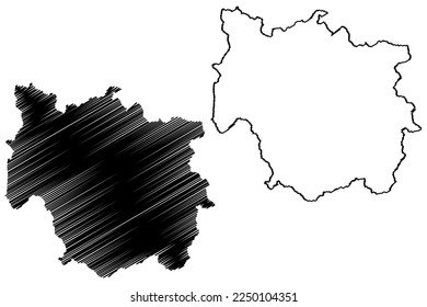 Laranja da Terra municipality (Espírito Santo state, Municipalities of Brazil, Federative Republic of Brazil) map vector illustration, scribble sketch Laranja da Terra map