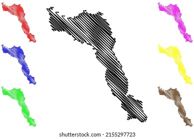 Laranjal do Jari municipality (Amapa state, Municipalities of Brazil, Federative Republic of Brazil) map vector illustration, scribble sketch Laranjal do Jari map