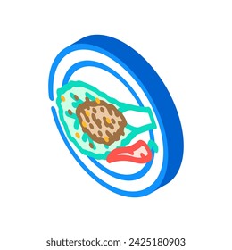 LARB Salat Thai Cuisine Icon Vektor. LARB Salat Thai Cuisine Zeichen. Isolierte Symbol Illustration