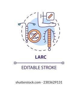 Icono de concepto de LARC. Método anticonceptivo. Larga duración. Control de la natalidad. Planificación familiar. Ilustración de línea delgada de idea abstracta de salud reproductiva. Dibujo de contorno aislado. Trazo editable