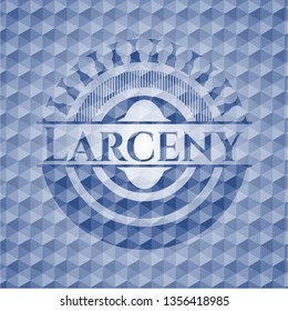 Larceny blue polygonal emblem.