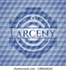 Larceny blue polygonal emblem. Vector Illustration. Detailed.