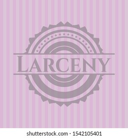 Larceny pink emblem. Vintage. Vector Illustration. Detailed.