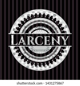 Larceny silvery emblem. Vector Illustration. Mosaic.