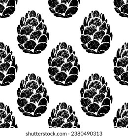 Larch cone seamless pattern. Larix decidua